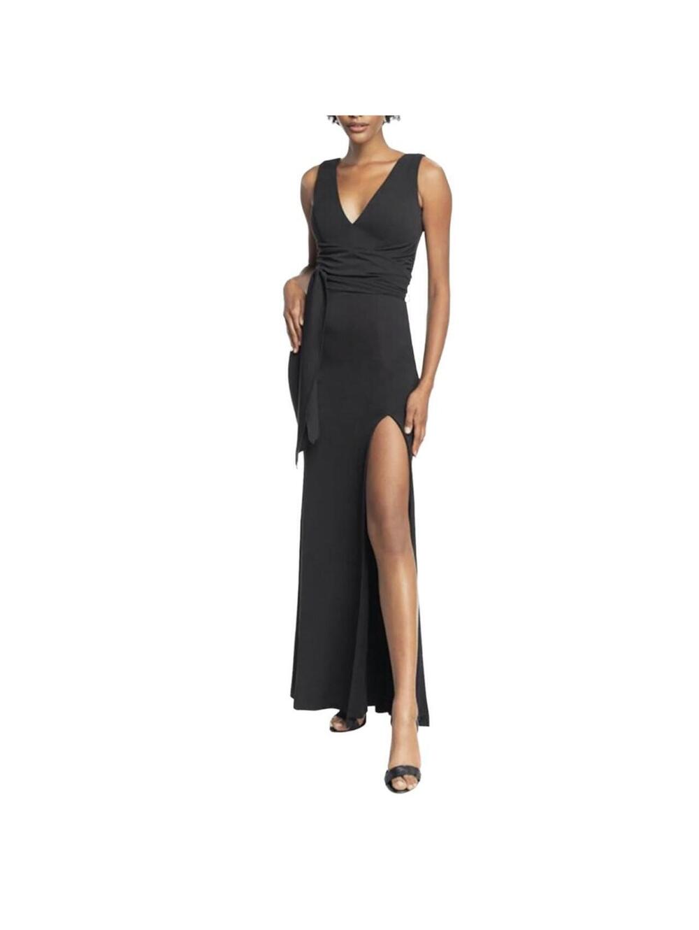 NWOT Dress the Population Agathe Crepe Wrap Waist Maxi Dress